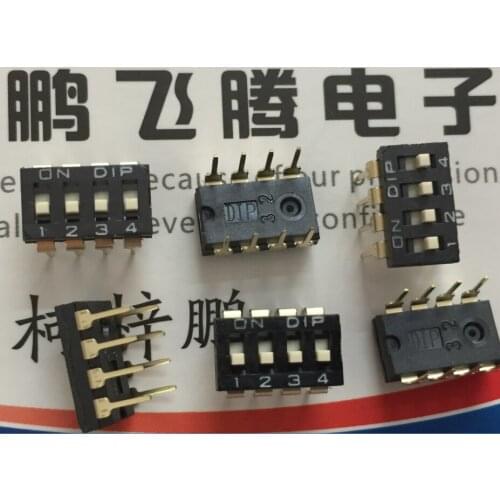 1PCS Genuine Taiwan Yuanda DIP NDI-04H-V straight plug 2.54 pitch dial code switch 4-bit black flat dial
