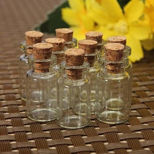 10pcs 1ml Tiny Small Clear Cork Glass Bottles Vials For Wedding Holiday Decoration Christmas Gifts Best Price