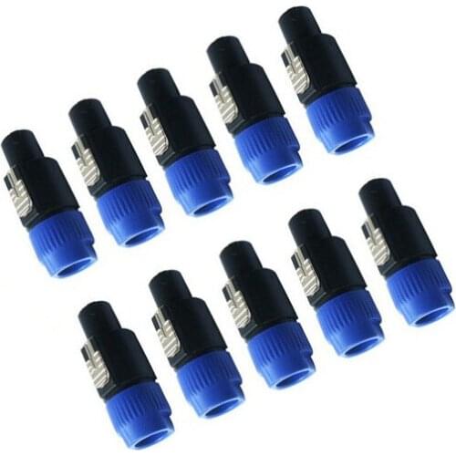 10pcs/lot High Quality speakon 4pin connectors, 4 pole plug male audio speaker connector for hot selling