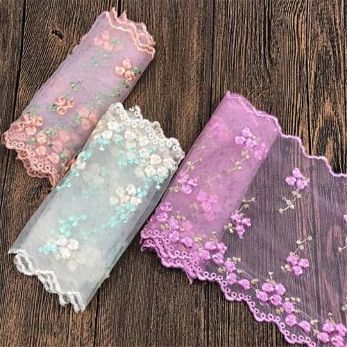 14cm width flowers embroidered Lace Trimming Tassel Fringe Latin stage dance skirts dress garments doll Accessories GH123