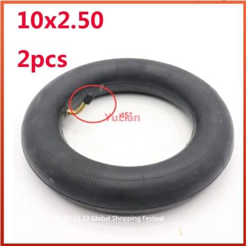 2pcs Inner Tube 10X2.50 10x2.5 Tube Innertube with bent valve 90 Degree valve for Baby Stroller Pram Scooter 10 Inch