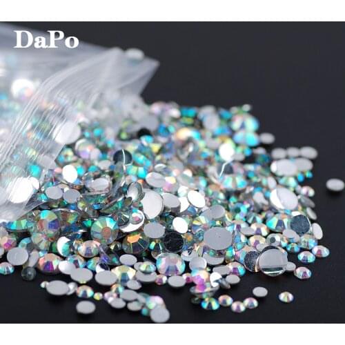 2000Pcs/bag 2-6mm Clothing Wedding Design Flat Back Stone 3D Glitter Jewelry Resin Rhinestone 31 Colors