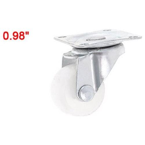 Logistics Industry Relieve Weight White 0.98" Dia Caster Wheel 4pcs