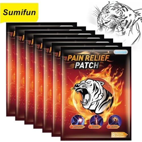 64 Pcs/8 Bag Tiger Blam Joint Pain Plaster Muscular Aches Pain Relief Plaster Medical Plaster Rheumatism Arthritis Sprains Patch