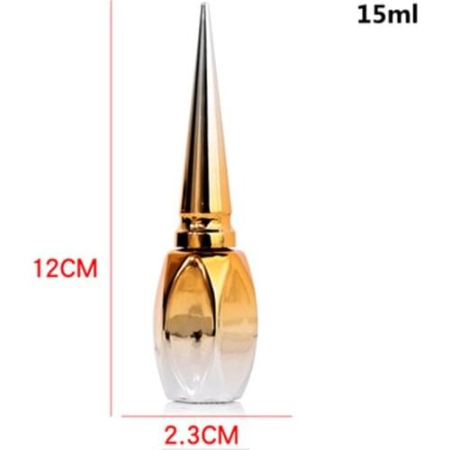 8ml/15ml Empty Glass Nail Polish Bottle Champagne gradient Tip cover With brush lid Paint Glue Containers Nail Art