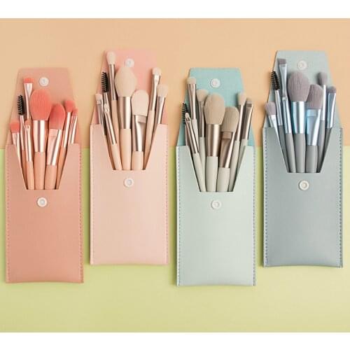 8 Pcs Mini Travel Portable Soft Makeup Brushes Set Eye Shadow Foundation Powder Eyelash Lip Concealer Blush Make Up Brush Set