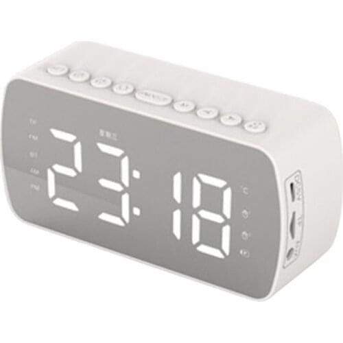 Wireless Speaker Portable Card Audio Small Home Alarm 1400mAh Clock Adjust Volume LED Display Durable Clock