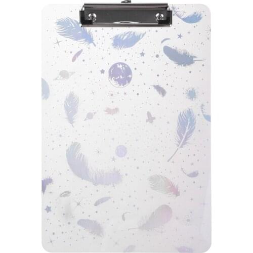 C90C A4 Paper Writing Pad File Folder Document Holder Big Starry Sky Clipboard Transparent School Office Stationery Clipboard