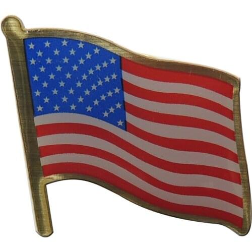 National Flag Pin cheap custom Emblem Badge OEM metal usa Flag Badges