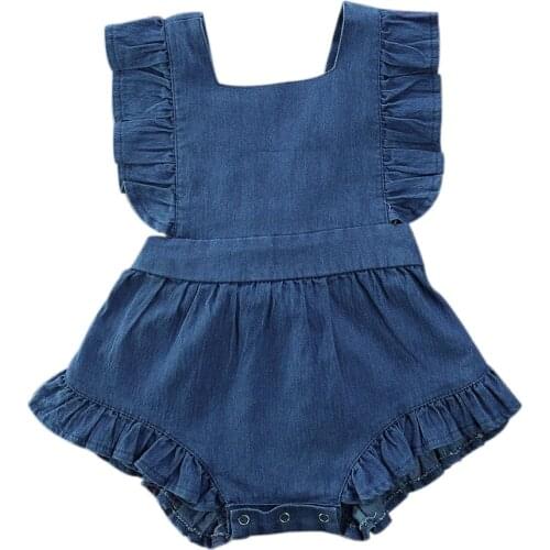 2020 Summer Baby CLothes Toddler Girls Ruffle Clothes Sleeveless Romper Jumpsuit Summer Outfits 0-24M