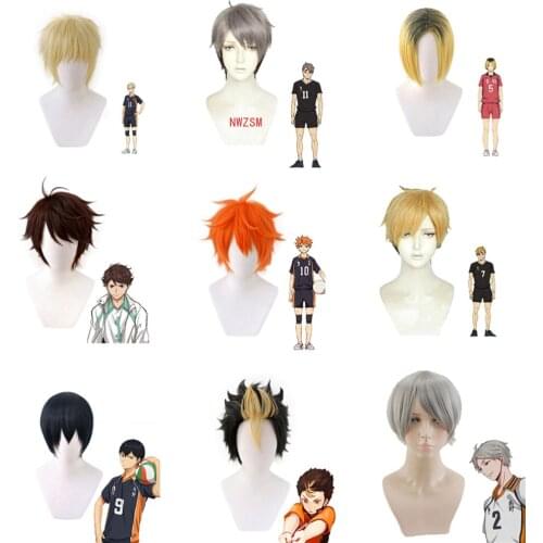 Haikyuu!! Cosplay tsukishima kei Hinata Shoyo Nishinoya Yuu Oikawa Tooru Kozume Kenma kageyama tobio Miya Atsumu Miya Osamu Wig