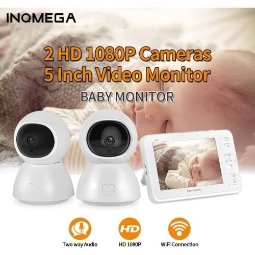 INQMEGA 5 inch Video Baby Monitor Night Vision 1 Screen 2/3 Surveillance Camera 1080P Security Camera Babysitter Camera