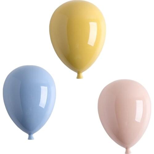 Beautiful ceramic balloon wall decoration Warm living room childrens room colorful balloons wall hanging