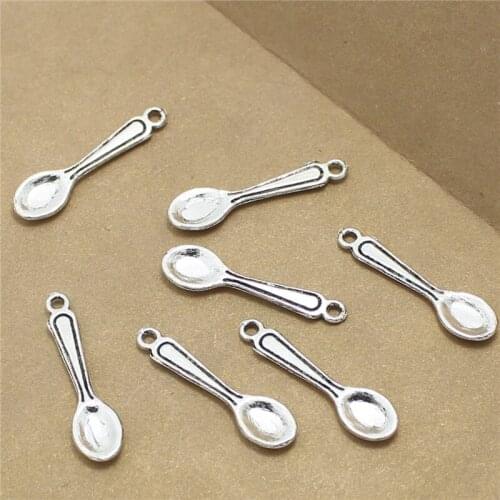 Sweet Bell 150pcs 6*23mm Antique Color Spoon Charms Pendants for Jewelry Making DIY Handmade D1078