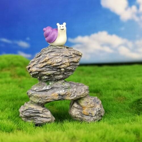 Mini Fake Hill Funny Stone Tree House Resin Craft Small Ornament Garden Decoration Fairy Decor DIY Accessories