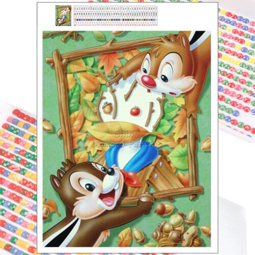 Disney 5D Diamond Painting Chip 'n' Dale New Arrivals Squirrel Full Drill Art DIY Chipmunk Mosaic Kit Wall Sticker Home Decor