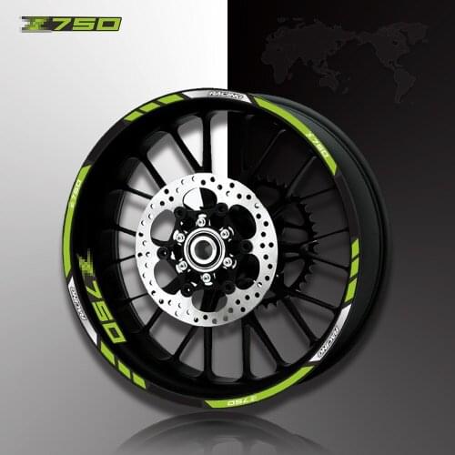 Motorcycle front and rear wheels Edge Outer Rim Sticker Reflective Stripe Wheel Decals For Kawasaki Z750