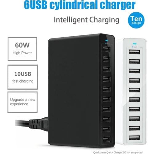 10 Multi Ports USB Charger Hub For Mobile Phone US EU UK Plug LED Display USB Charging Desktop Dock Station Wall Chargers