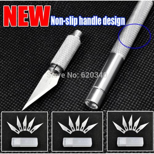 Metal Handle Hobby Knife/cutter knife / craft knife / pen cutter+ 15pcs Blade Knives set for PCB Phone Repair DIY tool