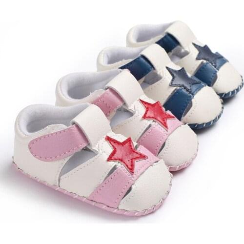 Boys and girls baby five-pointed star spring and autumn rubber bottom non-slip PU baby toddler shoes