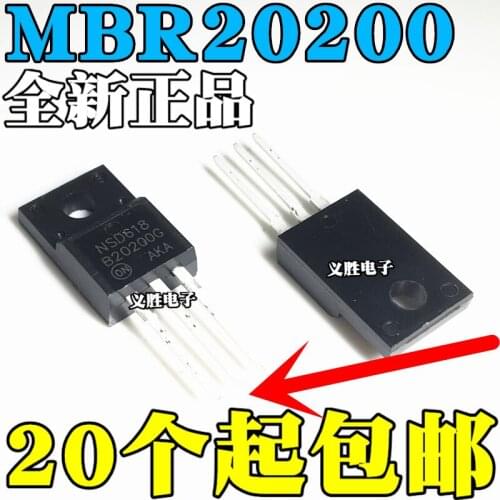 Plastic new Schottky diode MBRF20200CTG MBR20200CT B20200G 20A200V