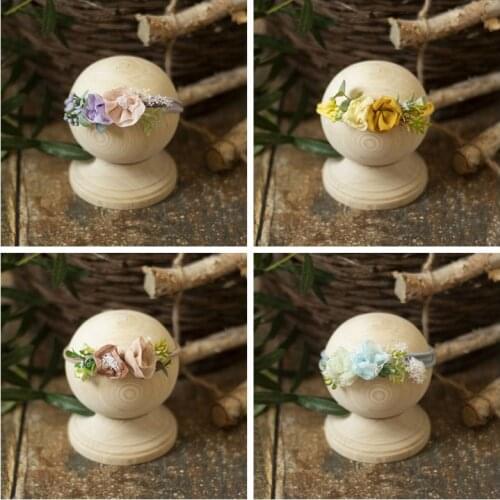 Newborn photography props pretty spirit head flower headbands baby child baby photo hair accessories headband shooting