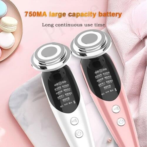 7in1RF&EMS enhance beauty 3 color LED facial skin and neck massager photon therapy heating wrinkle removal