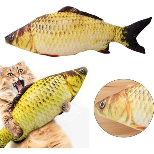 20cm Lifelike Simulation Plush Fish Toy Catmint Pillow For Cat Chewing Soft Gift Pet Cat Toy