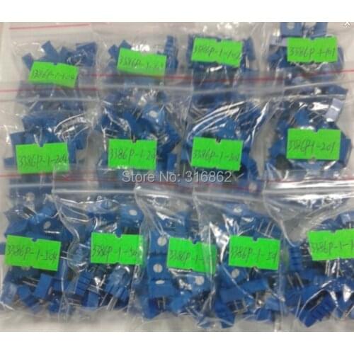 FREE SHIPPING 13valuesx10pcs=130pcs 3386P Adjustable Variable Resistors 3386 Variable Resistors Multiturn potentiometers kit