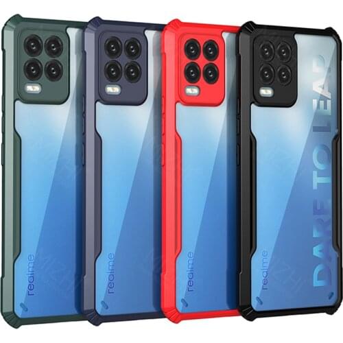 Luxury Shockproof Frame Clear Phone Case For Realme 8 Pro Realmy Realmi 8Pro Realme8Pro Lens Full Protective Transparent Cover