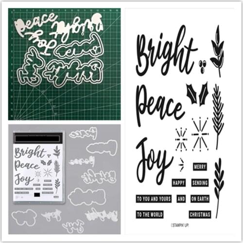 Christmas Peace And Joy Metal Cutting Dies and Stamps Stencils Scrapbooking Photo Album Card Paper Embossing Craft DIY Die Cut