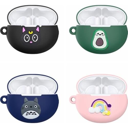 For Huawei Freebuds 4i Case cute Avocado/Dinosaur Rainbow Silicone Earphone Cover