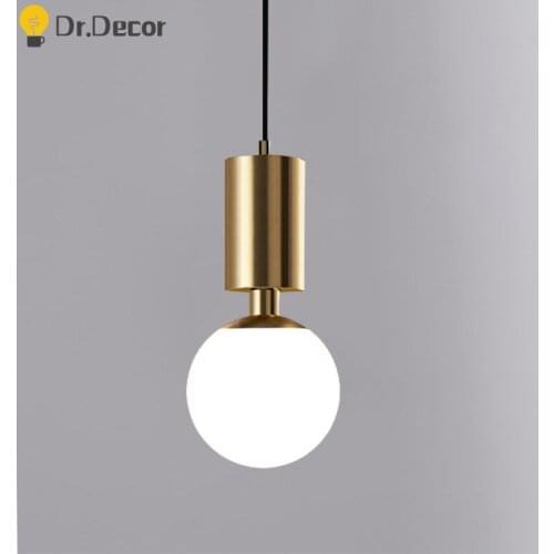 Nordic Minimalism LED Glass Pendent Lights Lighting Modern Luxury Bedroom Beside Lamp Decor Pendent Lamp Kitchen Hanging Lamps