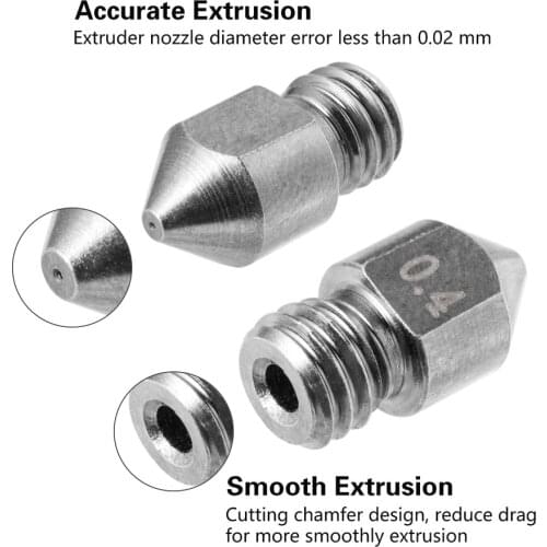 Ender-3 0.2mm 0.3 0.5 0.4MM MK8 M6 Nozzle Tungsten Stainless Steel Extruder Nozzles For Ender-3 CR-10 CREALITY 3D Printer Parts