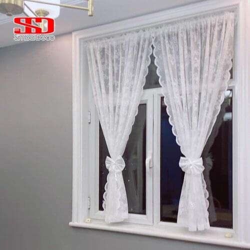 White European Lace Sheer Curtains for Living Room Bedroom Door Window Tulle Curtain Drapes Home Textile
