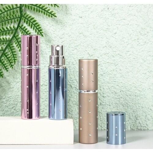 10/30/50pcs 5ml Glass Tank Metal Shell Spray Perfume Atomizer Bottle Spary Refillable Bottle Sprayer Packaging