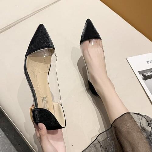 Womens shoes shallow mouth pointed toe set feet ladies single shoes fashion temperament lady style thick heel sexy large size