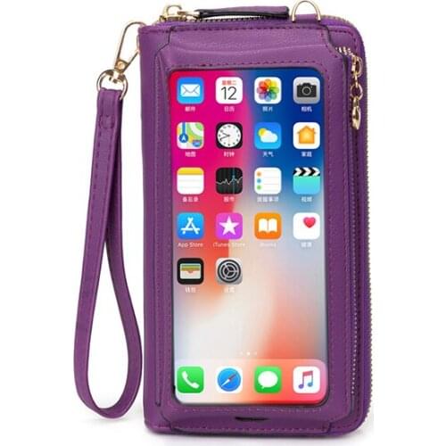 Large Capacity Female Single Shoulder Purse Fashion Multi-function Women Touch Screen Mobile Phone Bag Ladies Messenger Wallet