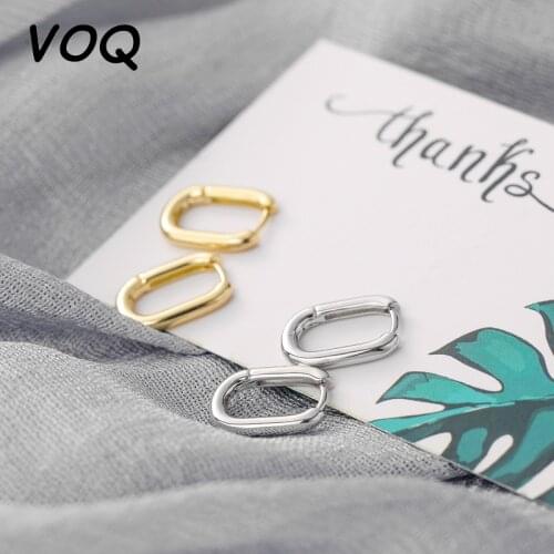 Ladies 925 silver geometric oval small hoop earrings earrings simple fashion earrings