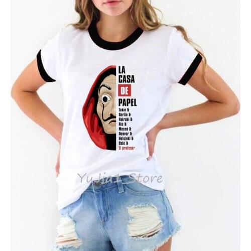 Funny T Shirt Women clothes 2019 La Casa De Papel Tshirt femme Money Heist Tees TV Series female T-shirt House of Paper tee