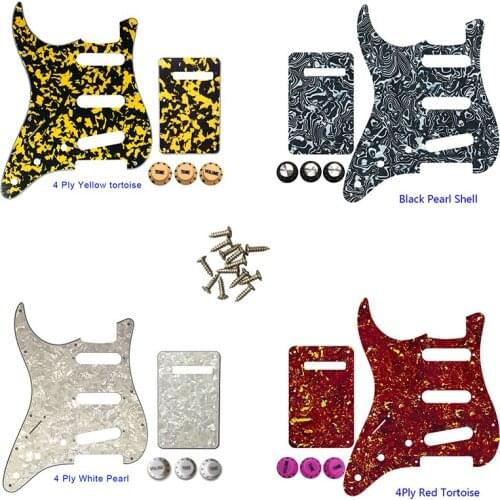 Guitar Parts - For US Fd Left Handed Strat 72' 11 Screw Hole Guitar Pickguard & Back Plate & Control Knob Multi Color Choice
