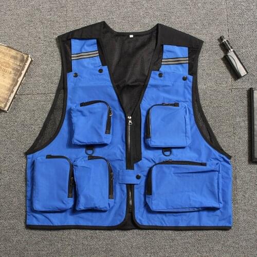 Fishing Vest Quick Dry Multi Pocket Breathable Fish Vest Photography Hunting Outdoor Sport Survival Safety Mesh Waistcoat