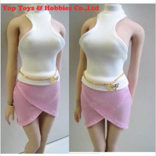 1/6 Scale Female Vest Short Skirt Belt Clothes Set Clothing Accessory For 12" Big Chest Girl Action Figure Body Doll