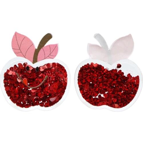 10pcs Fruit Strawberry Acrylic Shakers With Sequins Quicksand For Phone Case Decoration,DIY Hair Bow Accessories,10Yc11358