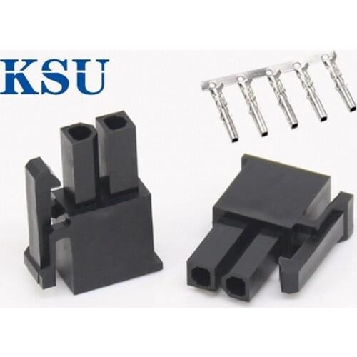 4.2mm black 5557 2PIN 2-Pin 2PIN Male Connector with female terminals pin for PC computer Power connector plastic shell Housing