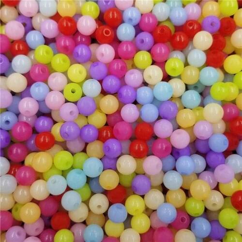 40Pcs 8mm Candy Color Acrylic Round Ball Spacer Beads For Jewelry Making DIY Jewelry Accessories For Handicrafts