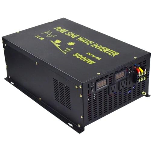 5000W Pure Sine Wave Solar Inverter 12V 220V Battery Inverter Wind Generator Power Bank Converter 24V/48V DC to 110/120V/240V AC