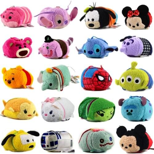 9cm Tsum Lilo and Stitch Inside Out Toy Story Aliens Donald Duck Minnie Mouse Plush Toys Hulk Captian Amarican Phone Pendants