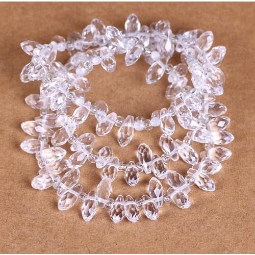 95PCS/LOT Czech Glass Clear Drop Beads 4x9mm Charm Crystal Faceted Teardrop Beading Chinese Jewelry Cheap Beads For Decoration