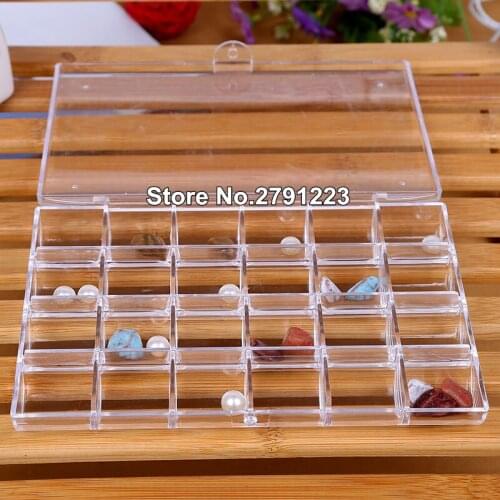 24 Grid Acrylic Makeup Organizer Display Stand Sundries Storage Box Case Sundry Jewelry Storage Tools Manicure Jewelry Box
